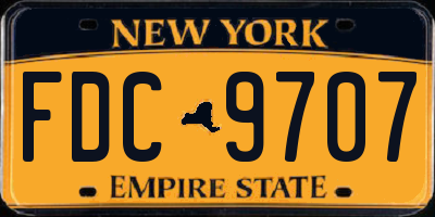 NY license plate FDC9707