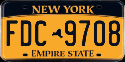 NY license plate FDC9708