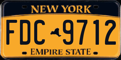 NY license plate FDC9712