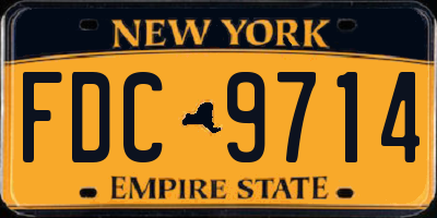 NY license plate FDC9714