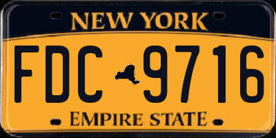 NY license plate FDC9716