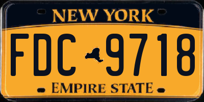 NY license plate FDC9718