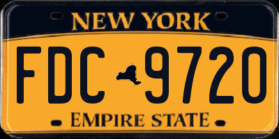NY license plate FDC9720