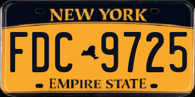NY license plate FDC9725