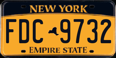NY license plate FDC9732