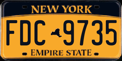 NY license plate FDC9735