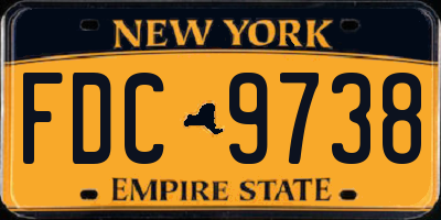 NY license plate FDC9738