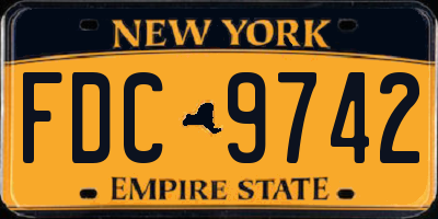 NY license plate FDC9742