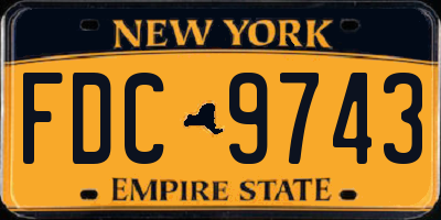 NY license plate FDC9743
