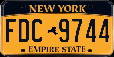NY license plate FDC9744