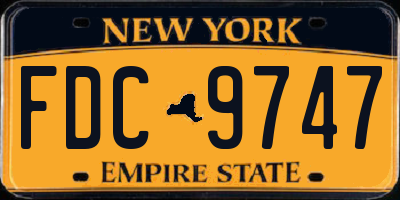 NY license plate FDC9747