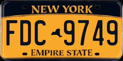 NY license plate FDC9749