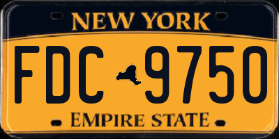NY license plate FDC9750