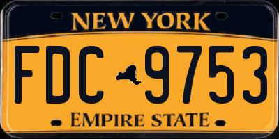 NY license plate FDC9753