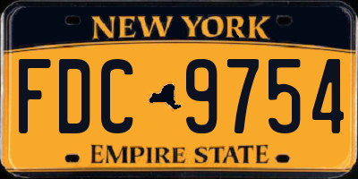 NY license plate FDC9754