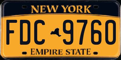 NY license plate FDC9760