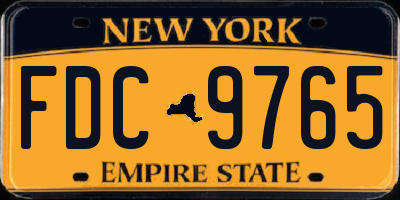 NY license plate FDC9765