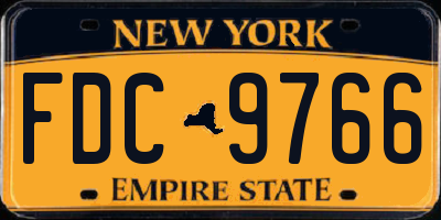 NY license plate FDC9766