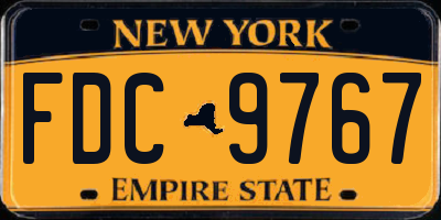 NY license plate FDC9767