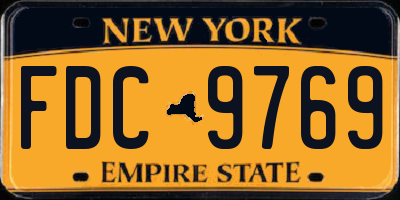 NY license plate FDC9769