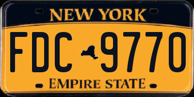 NY license plate FDC9770