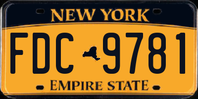 NY license plate FDC9781