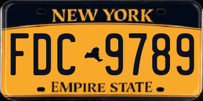 NY license plate FDC9789