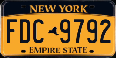 NY license plate FDC9792