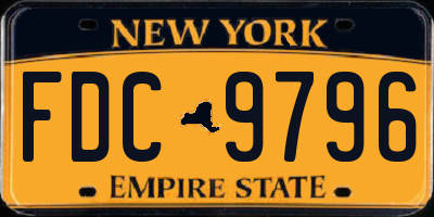 NY license plate FDC9796