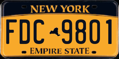 NY license plate FDC9801