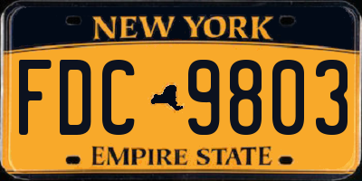 NY license plate FDC9803