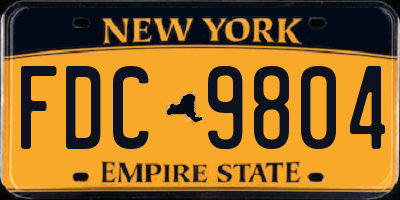 NY license plate FDC9804