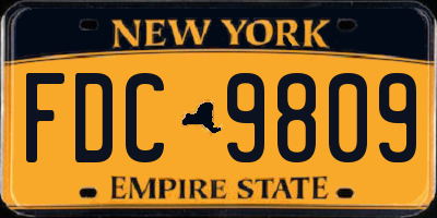 NY license plate FDC9809