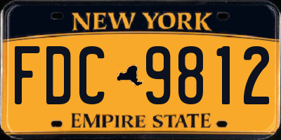 NY license plate FDC9812