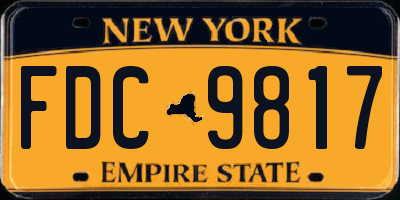 NY license plate FDC9817