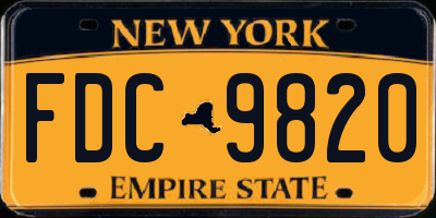 NY license plate FDC9820