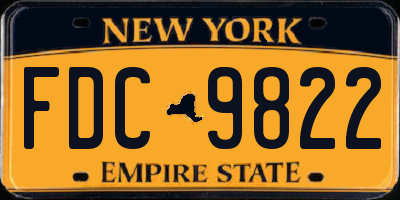 NY license plate FDC9822