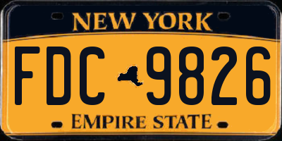 NY license plate FDC9826