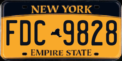 NY license plate FDC9828