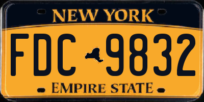 NY license plate FDC9832