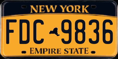 NY license plate FDC9836