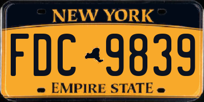 NY license plate FDC9839