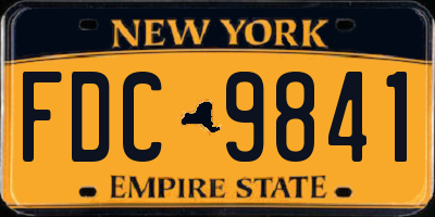 NY license plate FDC9841