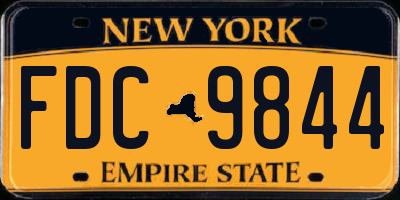 NY license plate FDC9844