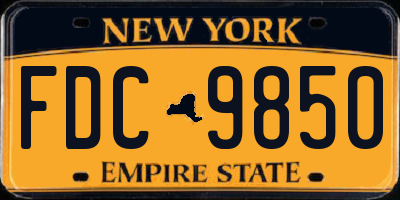 NY license plate FDC9850