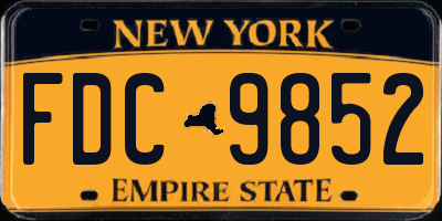 NY license plate FDC9852