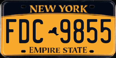 NY license plate FDC9855