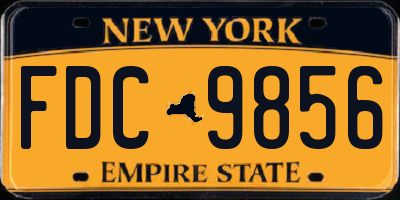 NY license plate FDC9856