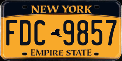 NY license plate FDC9857