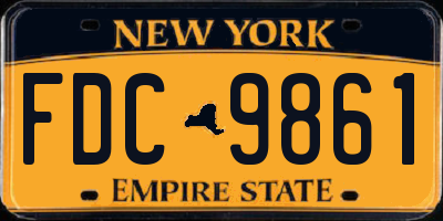 NY license plate FDC9861